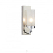 Maldives 1Lt Bathroom Wall Lights IP44 - Chrome & Frosted