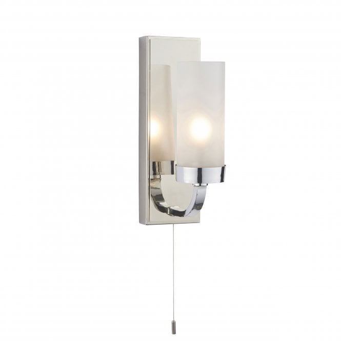 Maldives 1Lt Bathroom Wall Lights IP44 - Chrome & Frosted