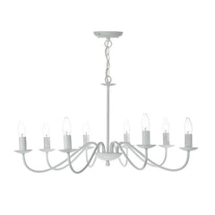 Irwin 8 Light Pendant Dual Mount White