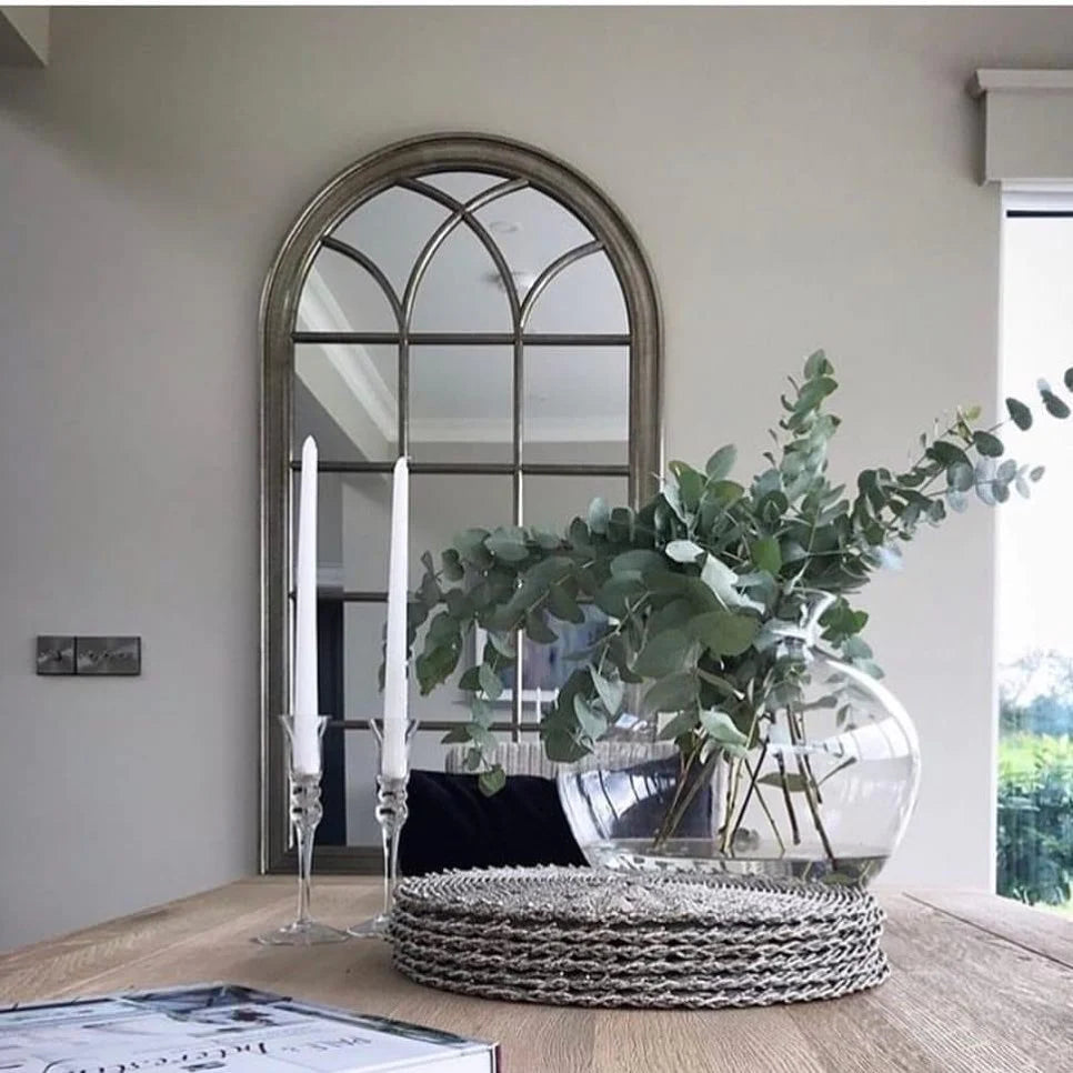 Isabella Arched Mirror - Champagne & Silver Finish