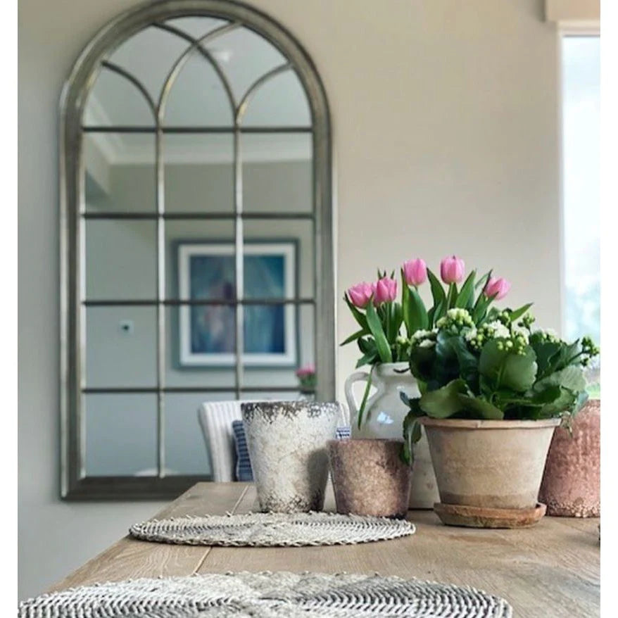 Isabella Arched Mirror - Champagne & Silver Finish