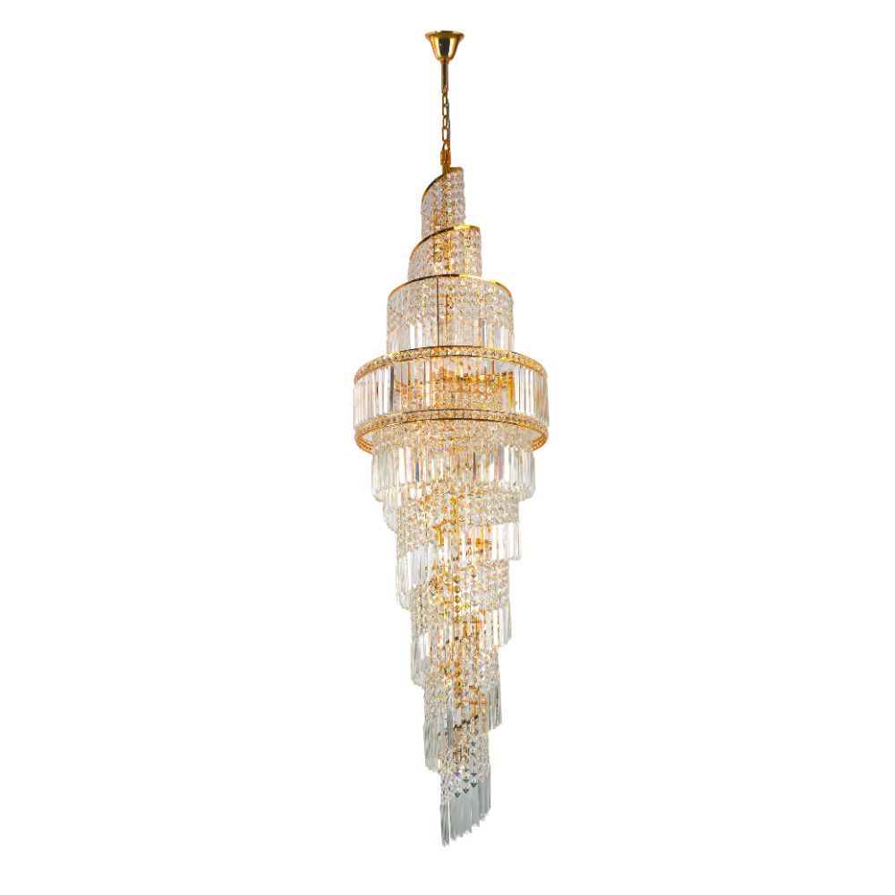 Elizabeth 19Lt/24Lt Crystal Pendant - Satin/Gold/Antique Brass/Polished Chrome