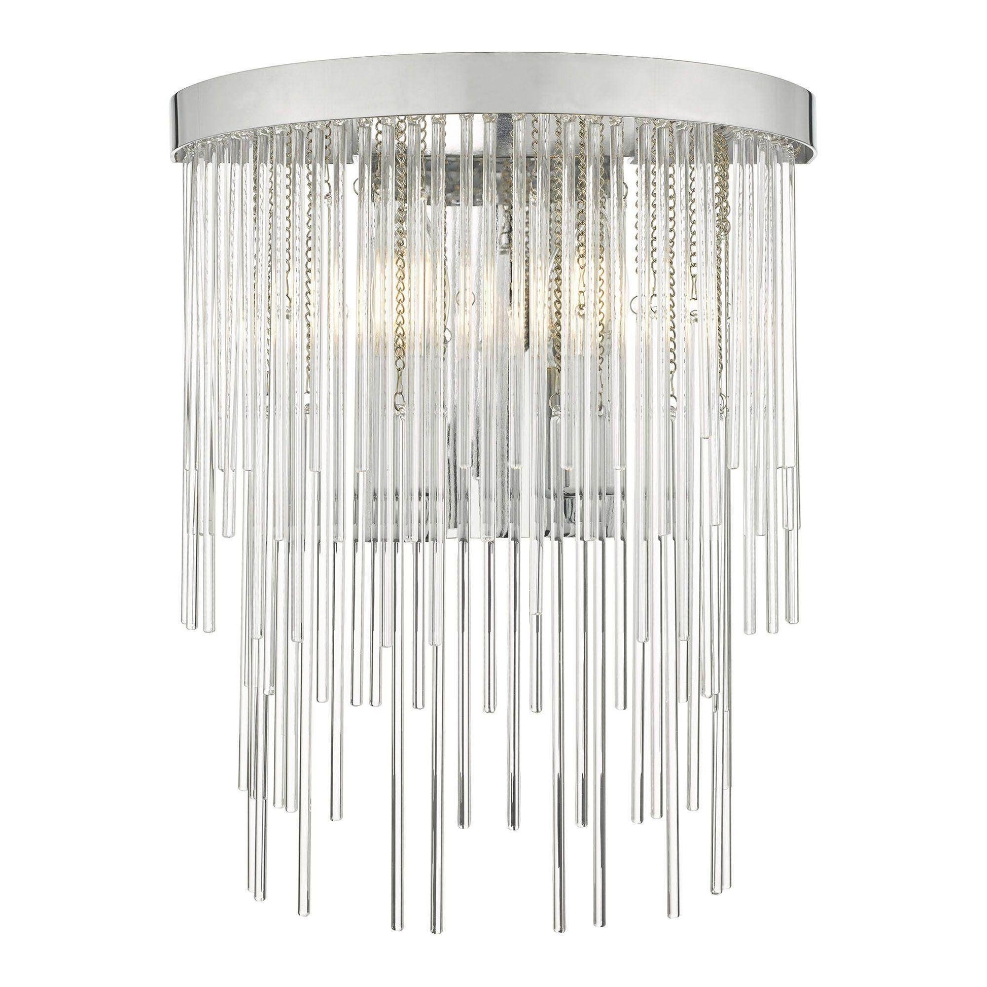 Dar Isla 2 Light Wall Light Polished Chrome And Clear Glass - Cusack Lighting