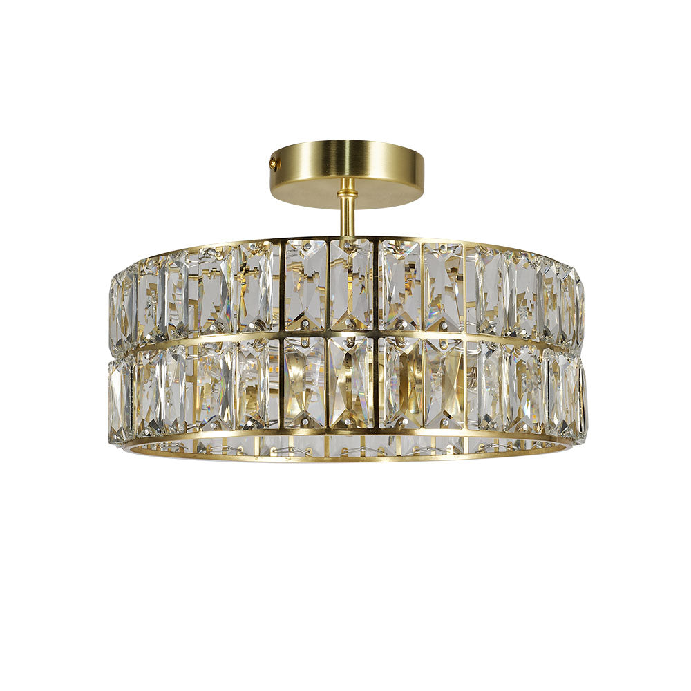 Isla 4 Light Polished Chrome/Satin Brass Bathroom Crystal Ceiling Light
