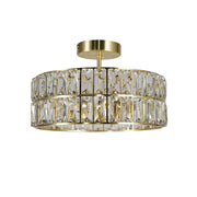 Isla 4 Light Polished Chrome/Satin Brass Bathroom Crystal Ceiling Light