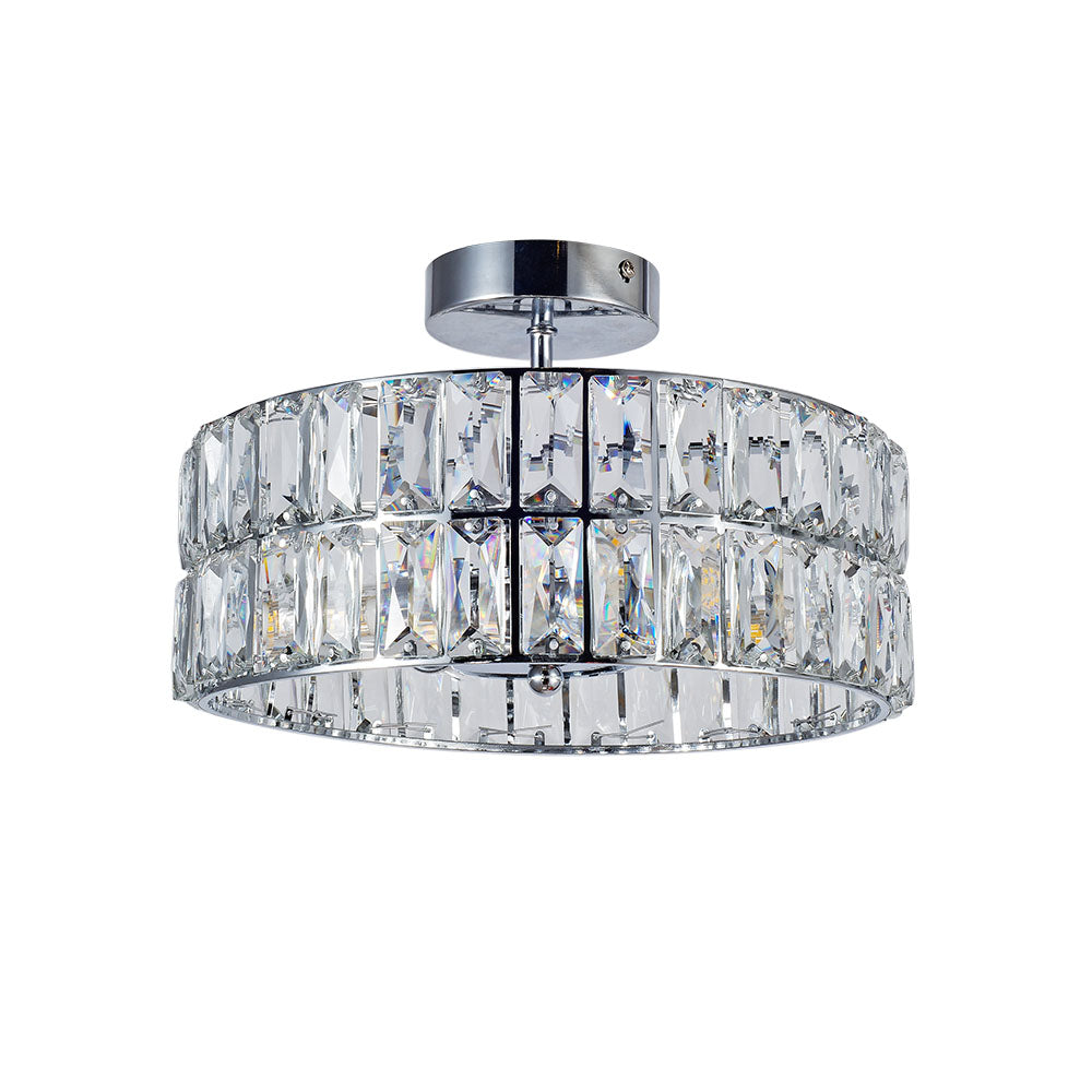Isla 4 Light Polished Chrome/Satin Brass Bathroom Crystal Ceiling Light