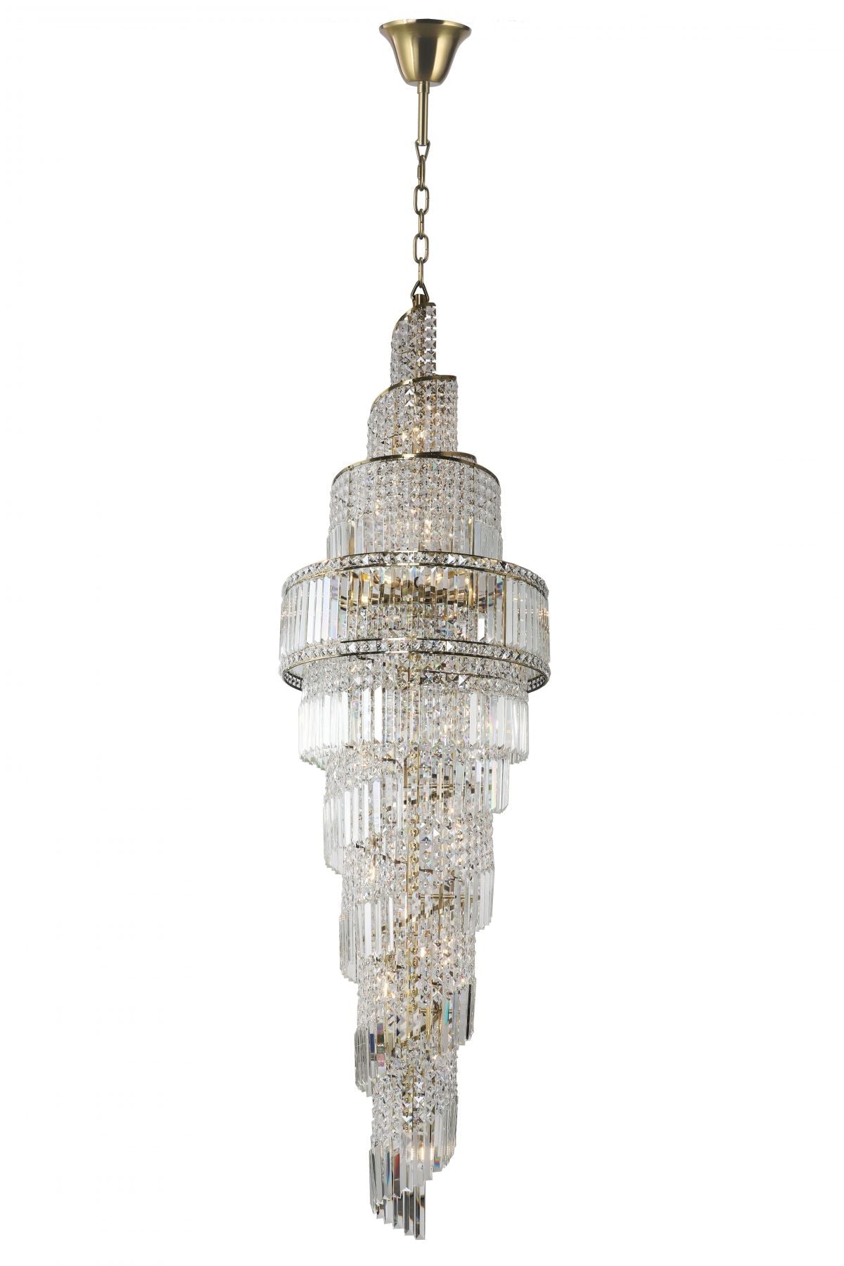 Elizabeth 19Lt/24Lt Crystal Pendant - Satin/Gold/Antique Brass/Polished Chrome
