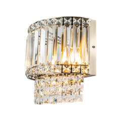 Elizabeth 3 Light Wall Light Antique Brass/Polished Chrome with Crystal