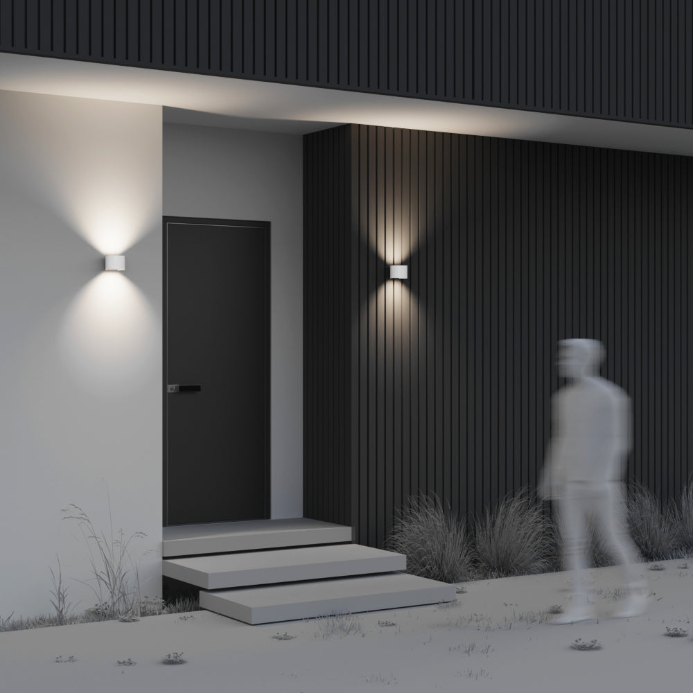 Fulton LED Up/Down Outdoor Wall Light- Black/ White Finishes