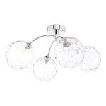 Dar Izzy 4Lt Semi Flush Ceiling Light -Polished Chrome & Clear Dimpled Glass Finish, IP20