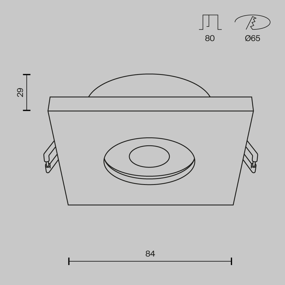 Stark Round/Square Recessed Bathroom Light IP65 - Various Colours