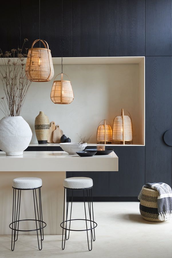 Jacinto Small/Medium/Large Hanging Lamp Rattan Natural - Brown Finish