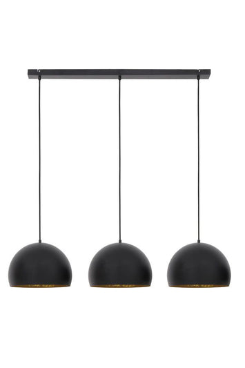 Jaicey 3Lt Hanging Lamp - Matt Black & Gold Finish