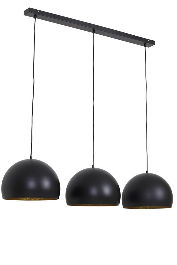 Jaicey 3Lt Hanging Lamp - Matt Black & Gold Finish