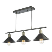 Jalen 3 Light Kitchen Light Graphite Antique Brass