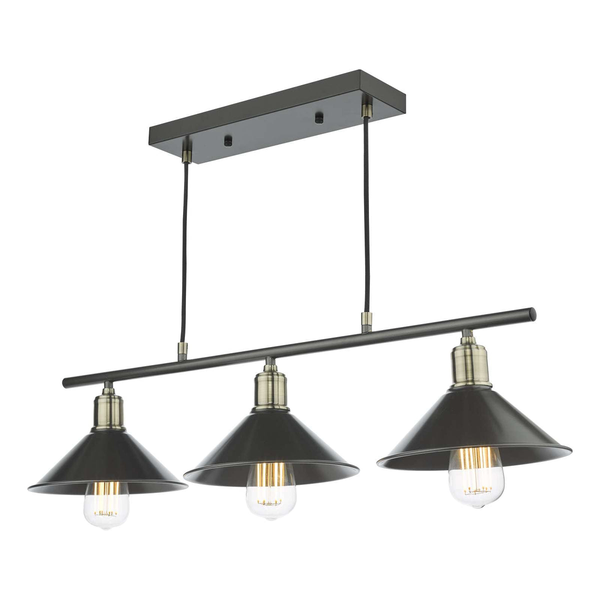 Jalen 3 Light Kitchen Light Graphite Antique Brass
