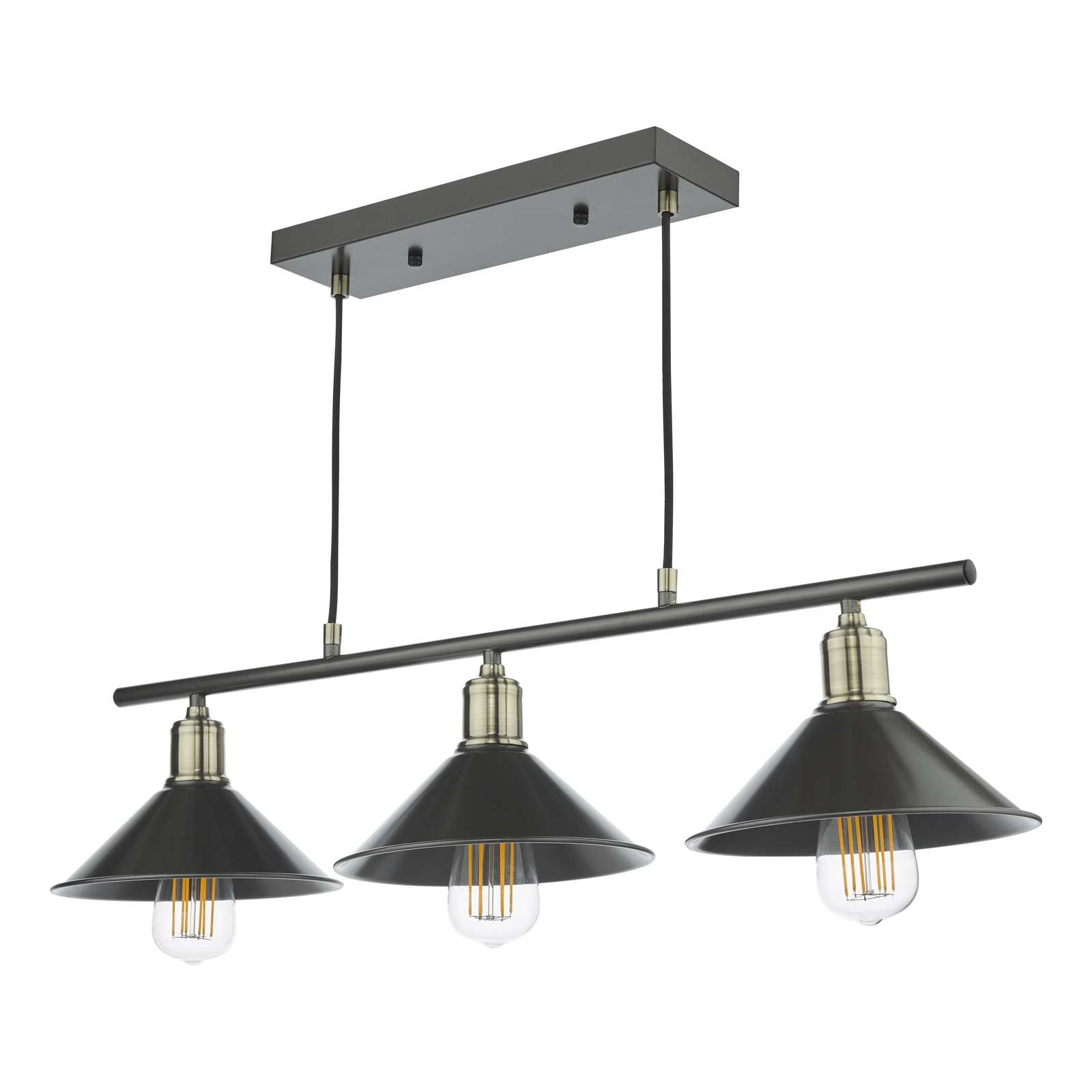 Jalen 3 Light Kitchen Light Graphite Antique Brass