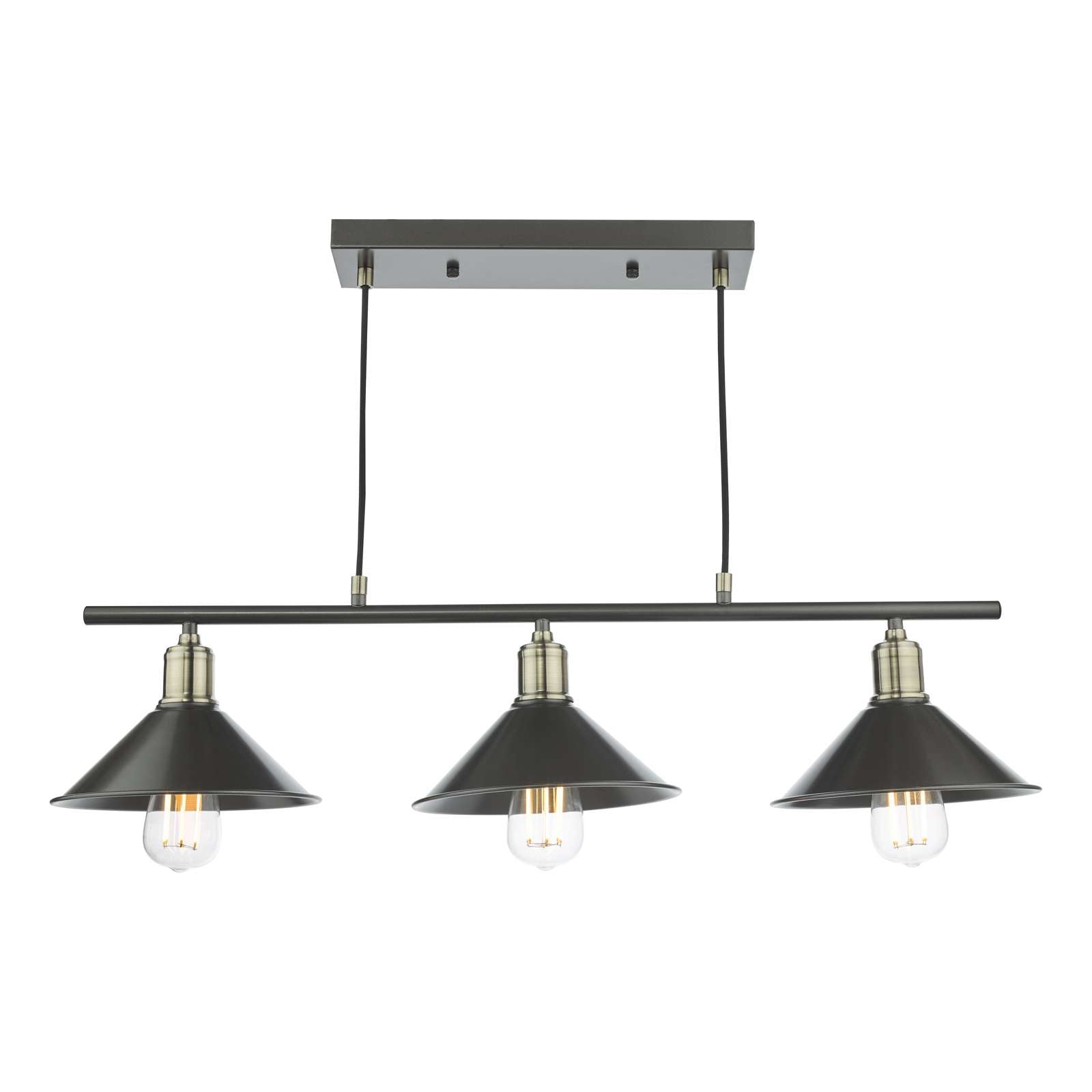 Jalen 3 Light Kitchen Light Graphite Antique Brass