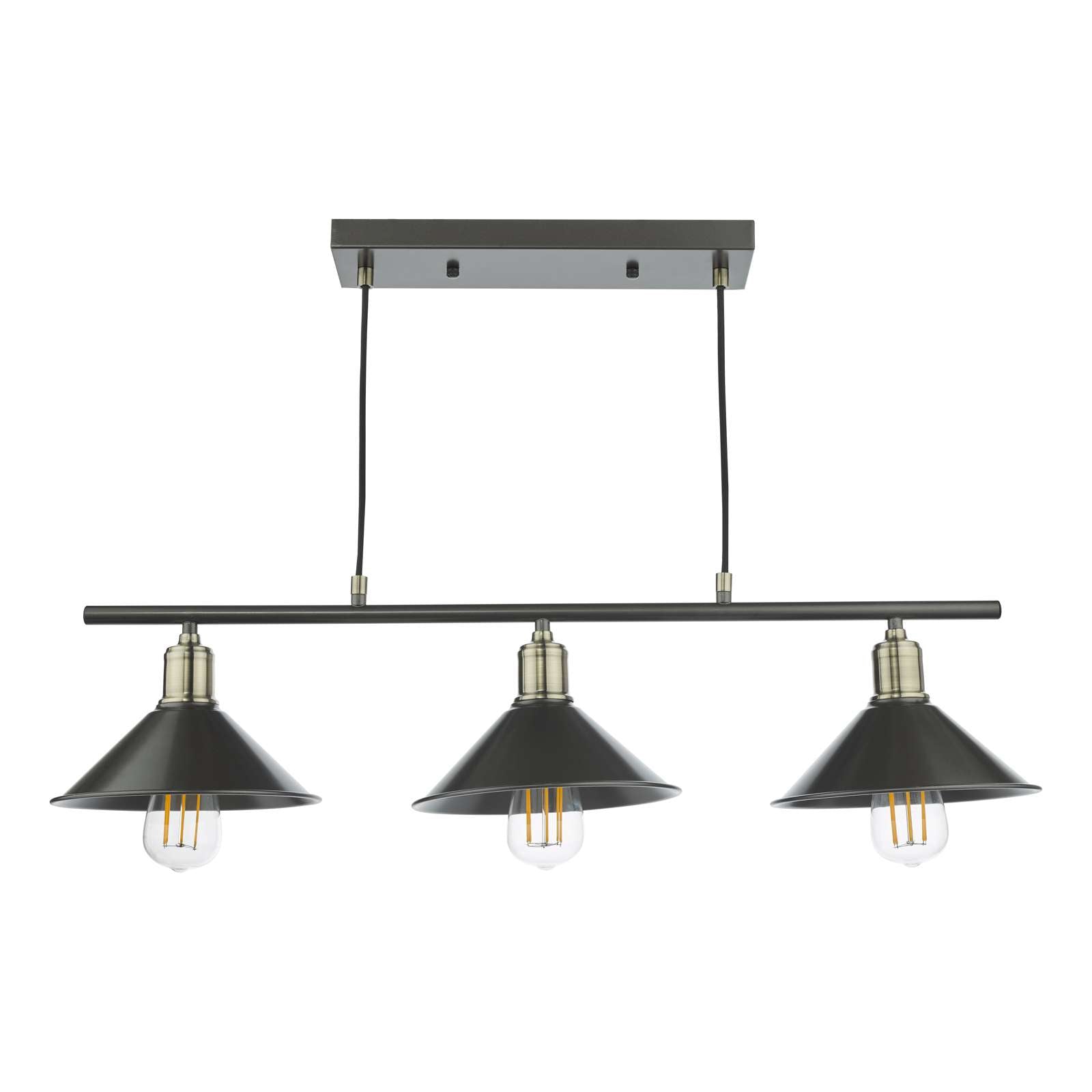Jalen 3 Light Kitchen Light Graphite Antique Brass