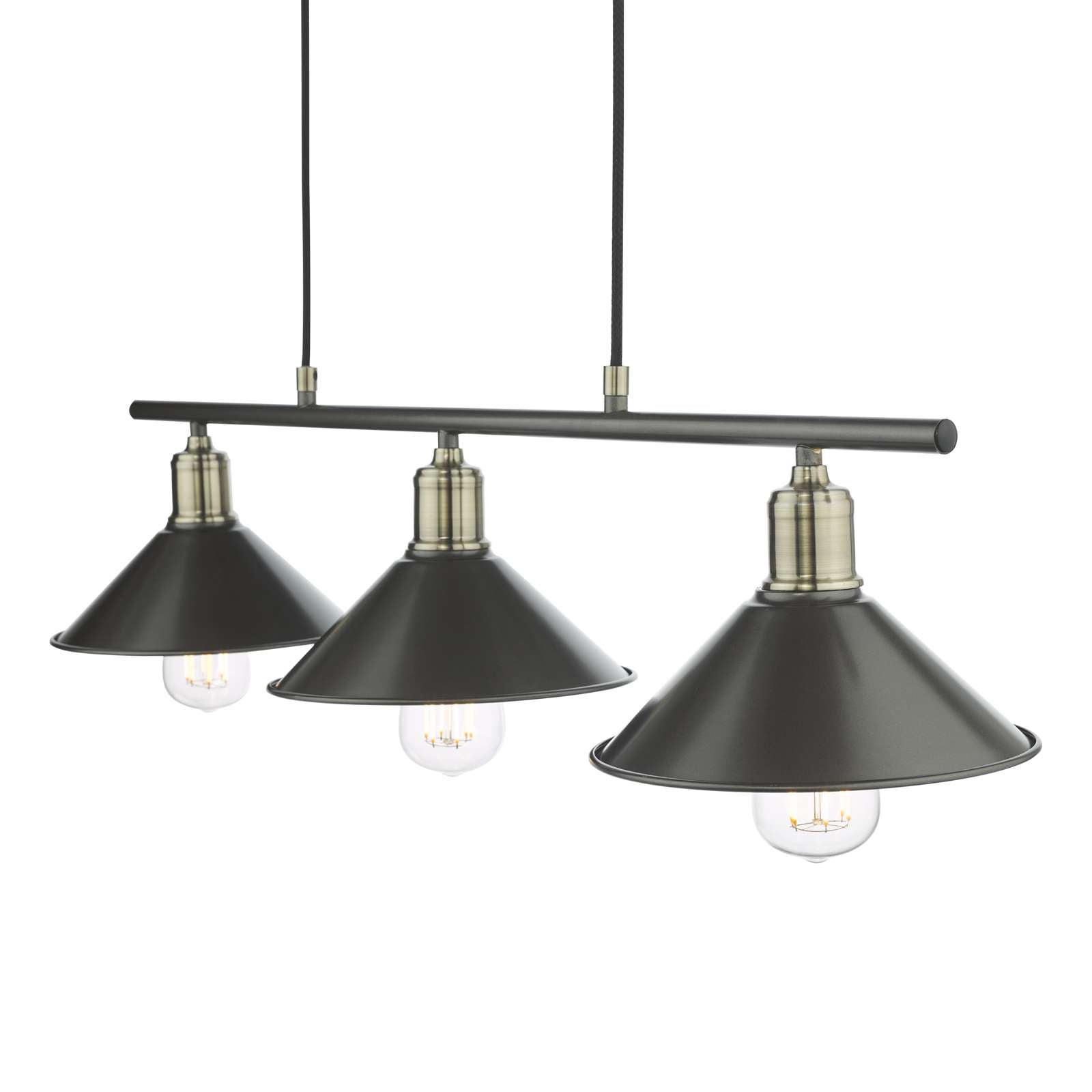 Jalen 3 Light Kitchen Light Graphite Antique Brass