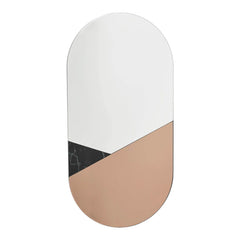 Dar Jalisa Oval Mirror Rose Gold & Black - Cusack Lighting