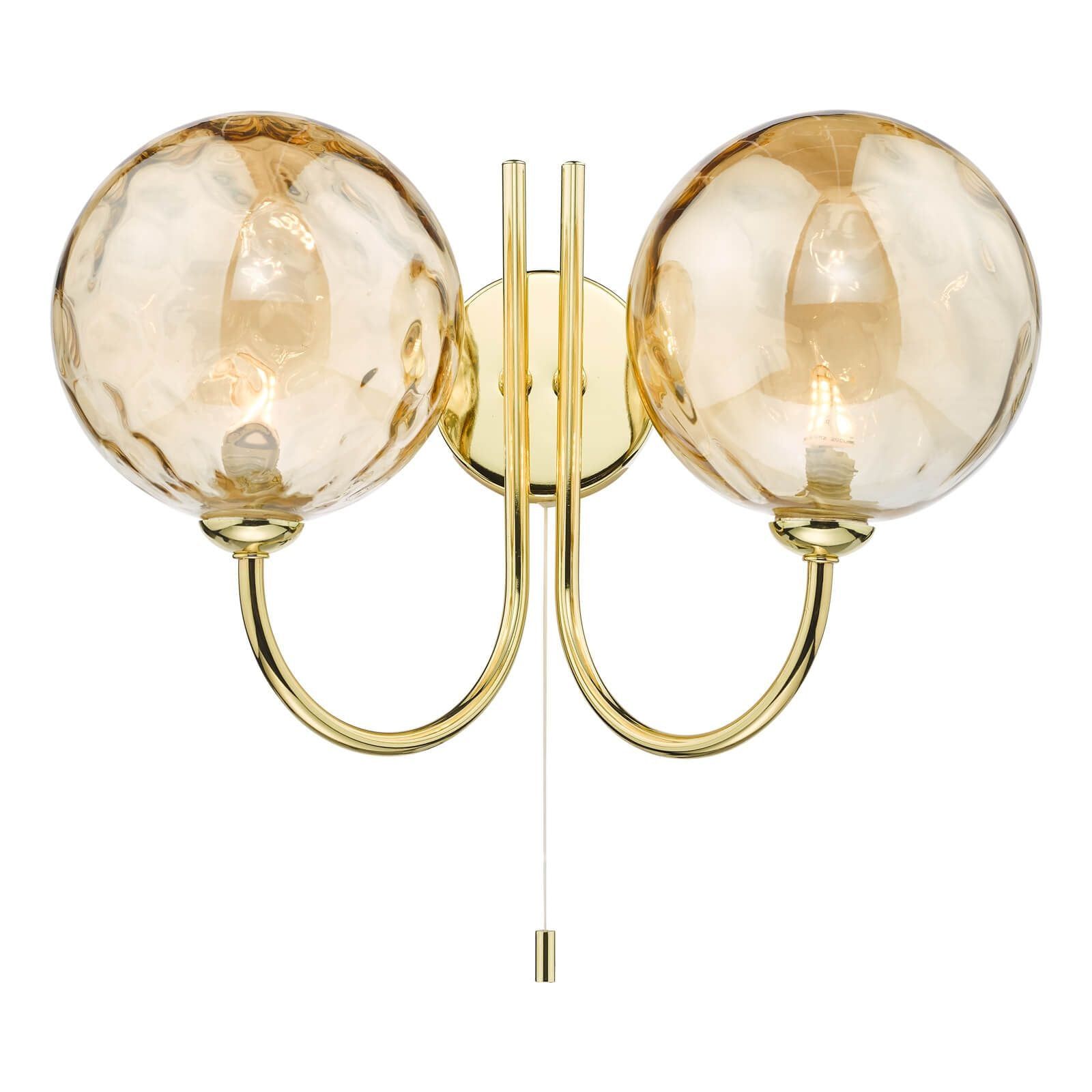 Jared 2 Light Wall Light Polished Gold Champagne/Matt Black Clear/Matt Black Smoked  Dimpled Glass