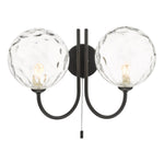 Jared 2 Light Wall Light Polished Gold Champagne/Matt Black Clear/Matt Black Smoked  Dimpled Glass