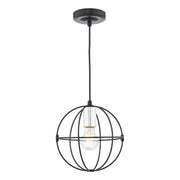 Javari 1 Light Pendant Matt Black & Polished Chrome