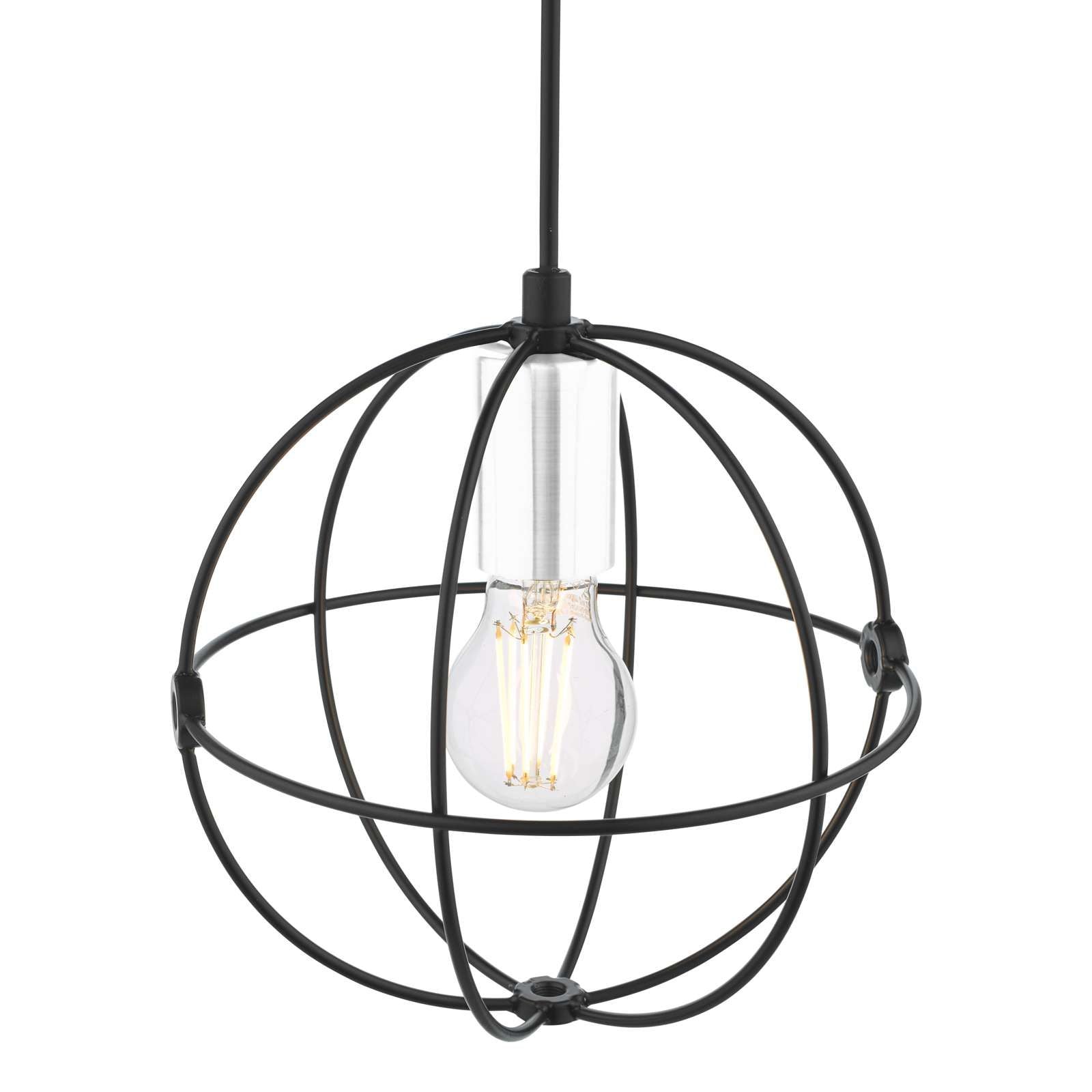 Javari 1 Light Pendant Matt Black & Polished Chrome