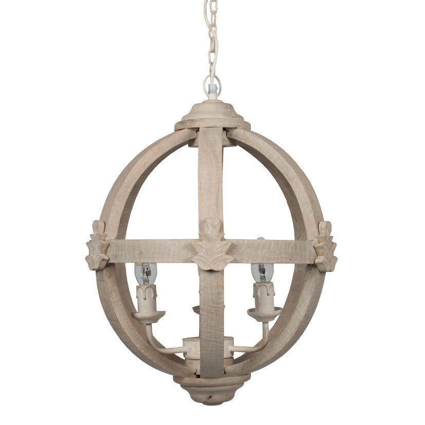 Javier Small Round Wooden Electrified Centre Ceiling Light