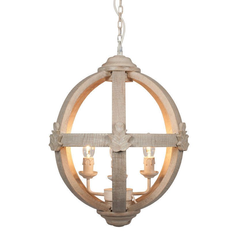 Javier Small Round Wooden Electrified Centre Ceiling Light