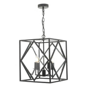 Dar Jepsen 4 Light Lantern Black & Bevelled Edge Glass - Cusack Lighting