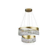 Jewel 2 Tier Crystal Ceiling Light  - Gold & Crystal