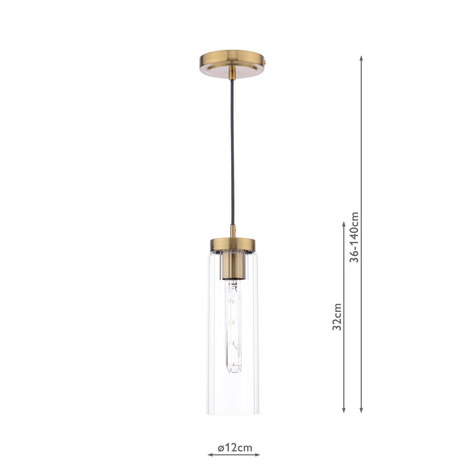 Jodelle Pendant Polished Bronze & Glass