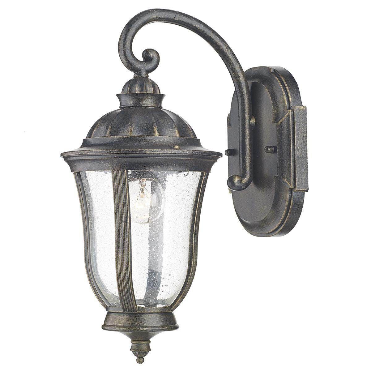 Dar Johnson Wall Bracket Lantern Black Gold IP44 - Cusack Lighting