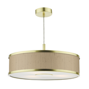 Jolyon 3/6Lt Pendant Brushed Brass With Bespoke Various Finishes E27
