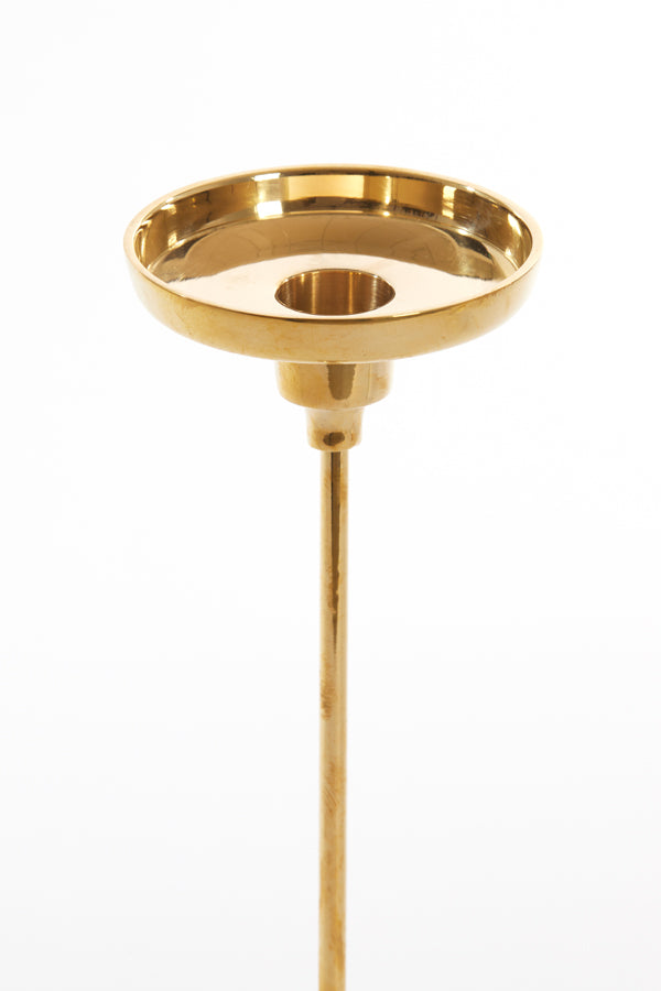 Jolian Large Candle Holder - Marble White & Shiny Gold Finish