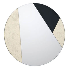 Dar Jonna Round Gold Leaf And Black Mirror - Cusack Lighting
