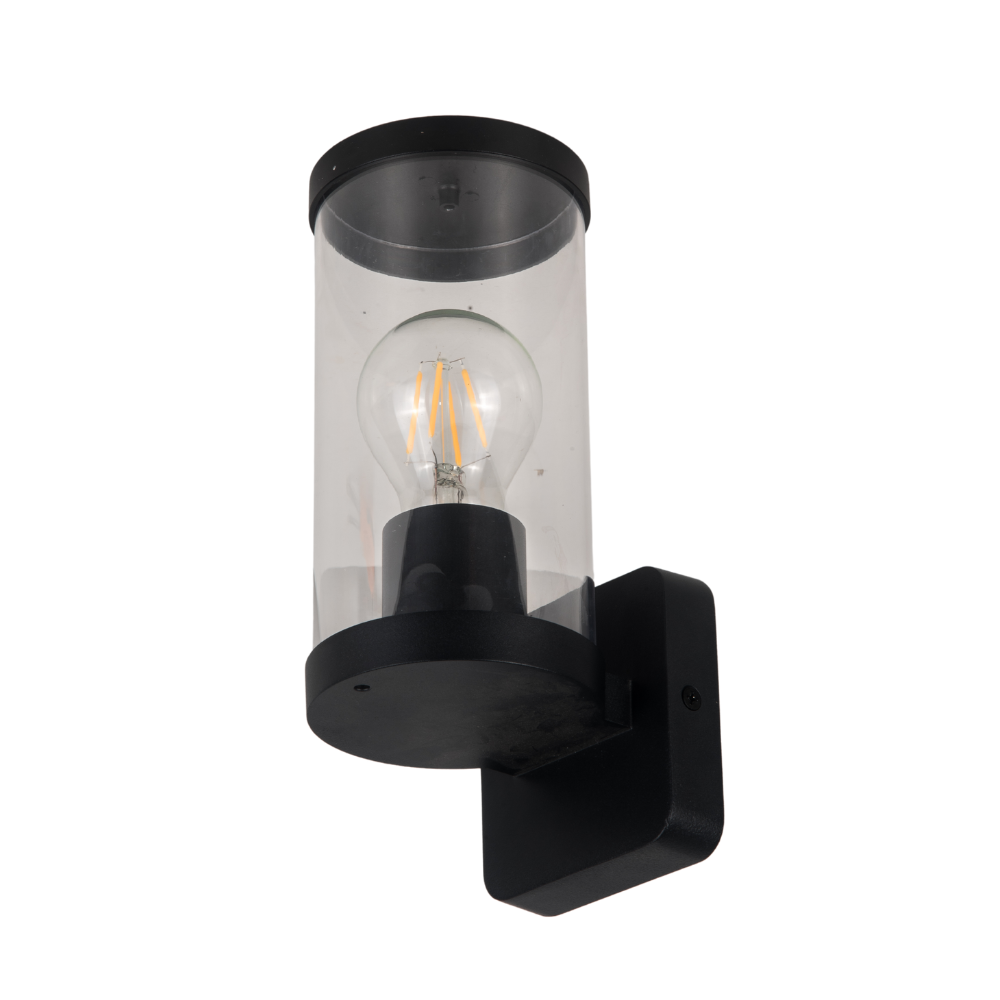 Jordan IP44 Black Wall Light - Optional PIR Sensor