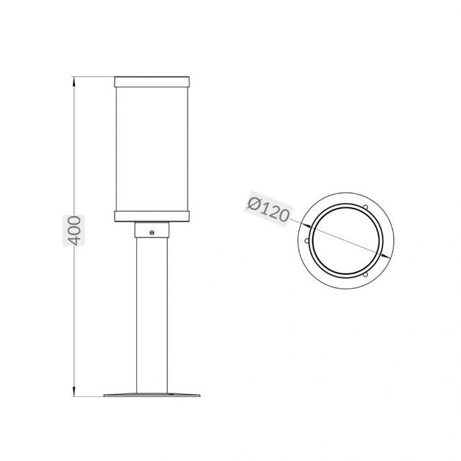 Jordan IP44 Black Bollard Light - Small and Large