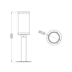 Jordan IP44 Black Bollard Light - Small and Large