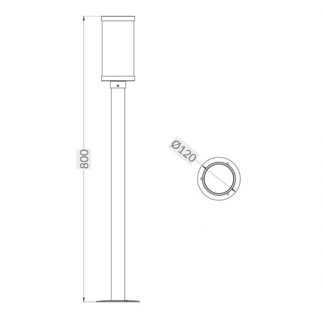 Jordan IP44 Black Bollard Light - Small and Large