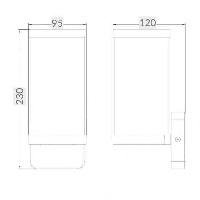 Jordan IP44 Black Wall Light - Optional PIR Sensor