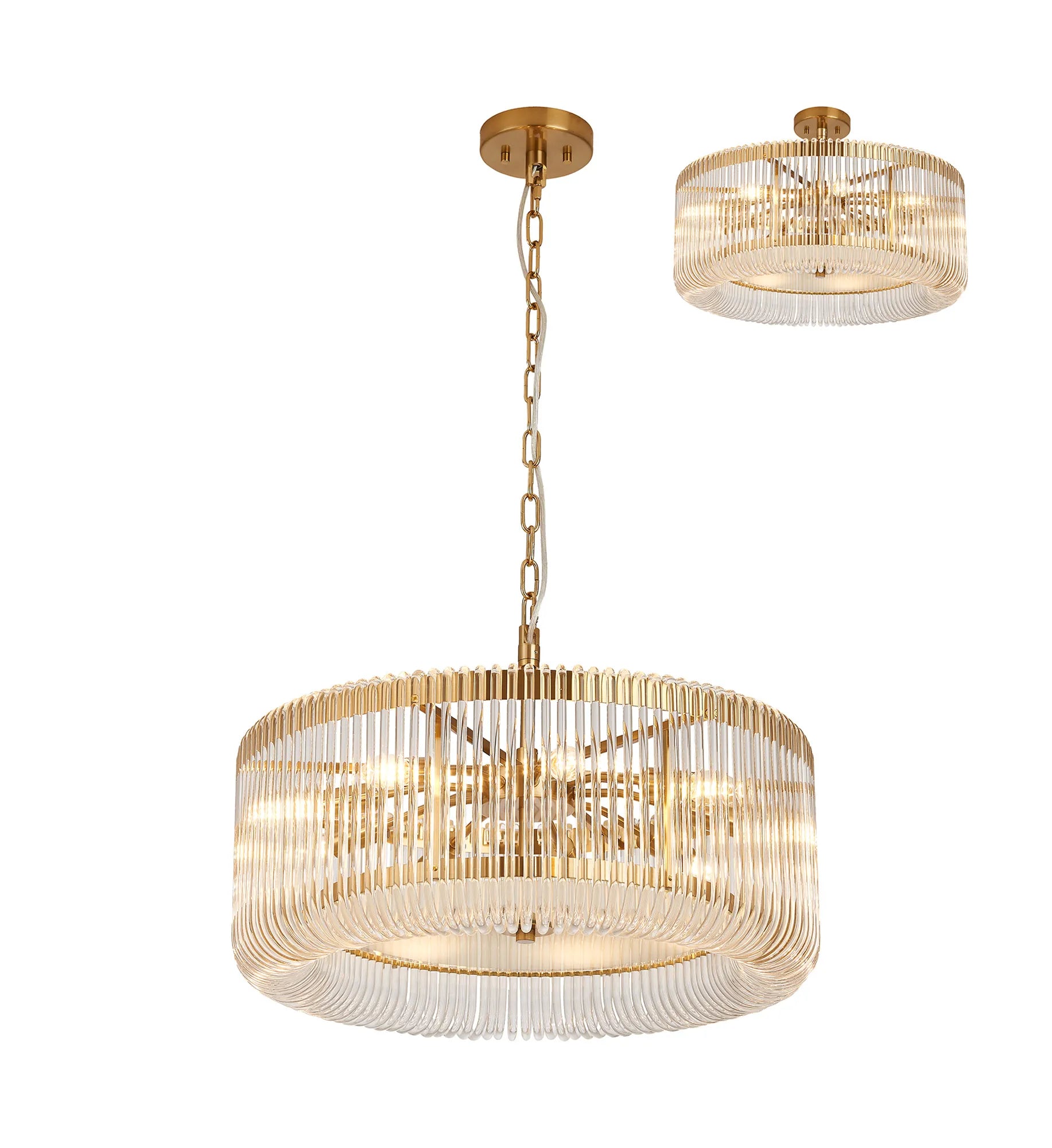 Jonas 9/12/15 Lt Round Pendant/Semi Ceiling- Various Finishes & Sizes