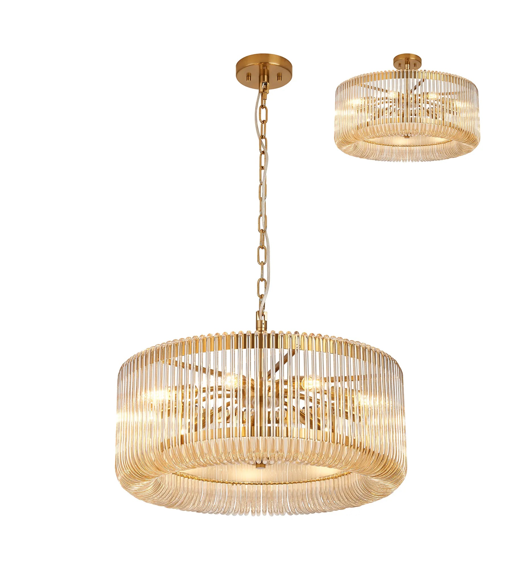 Jonas 9/12/15 Lt Round Pendant/Semi Ceiling- Various Finishes & Sizes