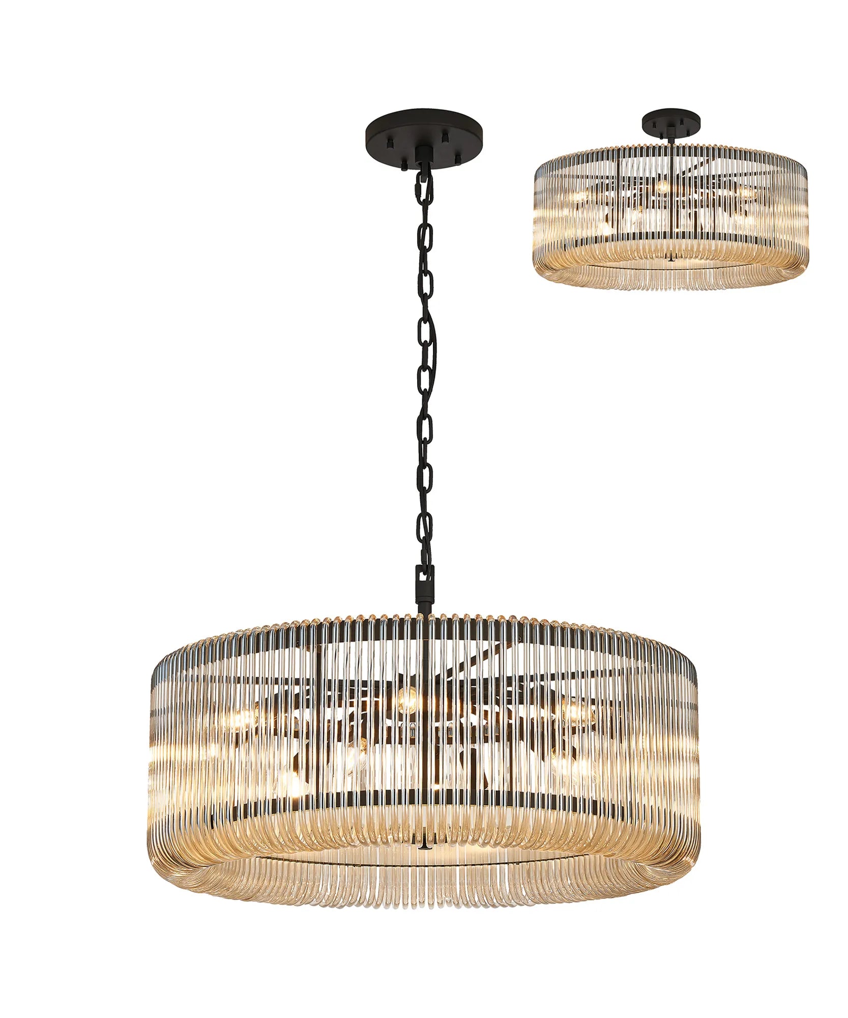 Jonas 9/12/15 Lt Round Pendant/Semi Ceiling- Various Finishes & Sizes