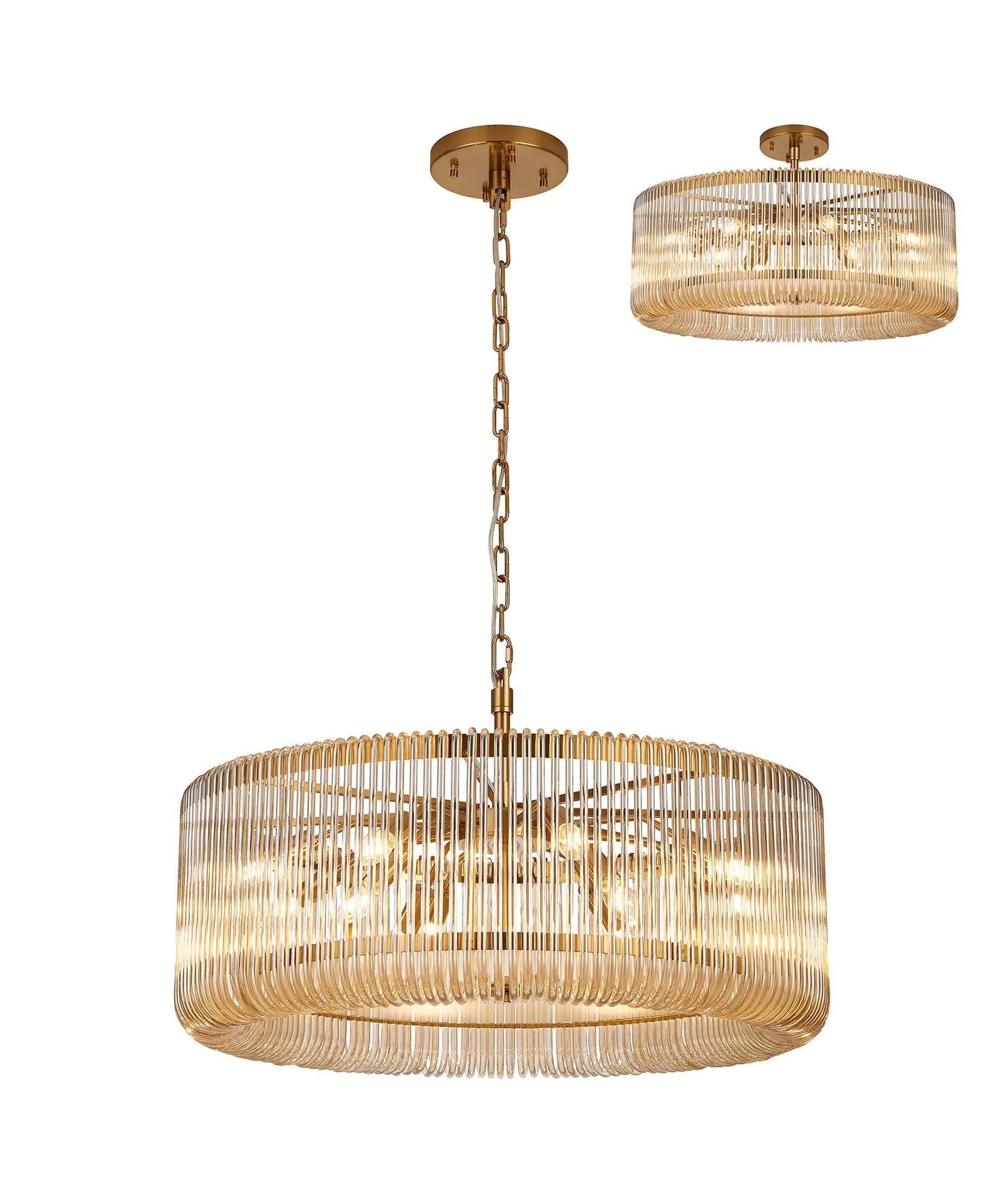 Jonas 9/12/15 Lt Round Pendant/Semi Ceiling- Various Finishes & Sizes
