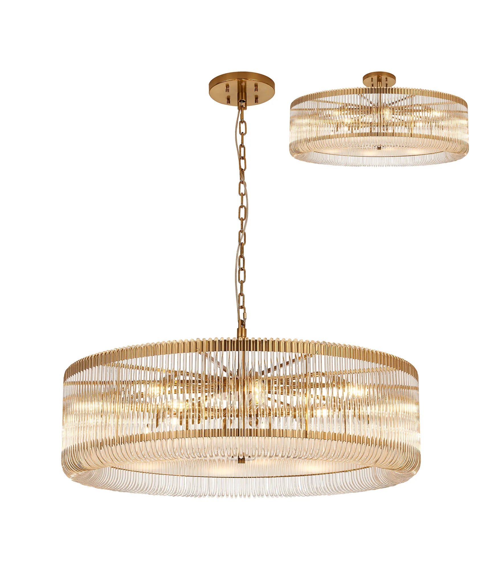 Jonas 9/12/15 Lt Round Pendant/Semi Ceiling- Various Finishes & Sizes