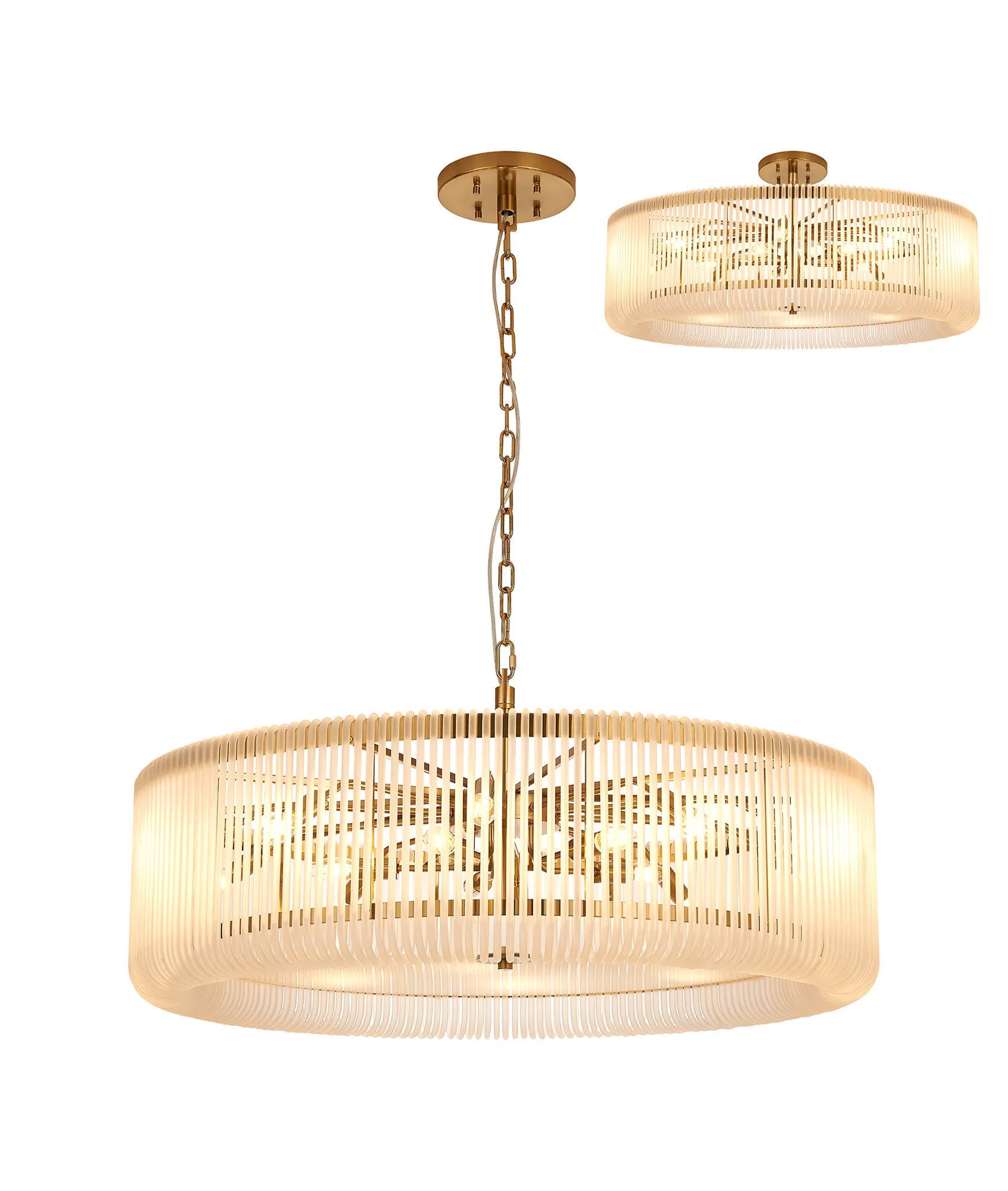 Jonas 9/12/15 Lt Round Pendant/Semi Ceiling- Various Finishes & Sizes