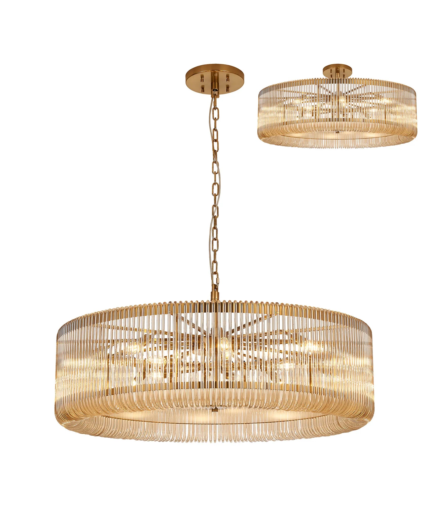 Jonas 9/12/15 Lt Round Pendant/Semi Ceiling- Various Finishes & Sizes